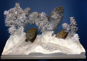 Diorama Grundplatte 51-1, Strae mit Panzerstellung, 1:35
