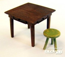 Diorama Zubehr, Table and seat in 1:35