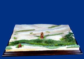 Diorama Grundplatte, Sandweg mit Bachlauf, 1:35,