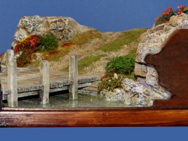 Diorama Grundplatte, Offroad Gelnde mit Brcke 3, 1:18 -1:24