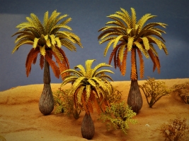 Diorama Modell Palmen Set, 3 Palmen, ca. 10 / 10 / 8 cm