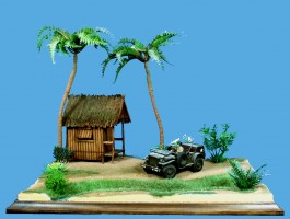 Diorama Zubehr, Bambushtte klein, 1:35